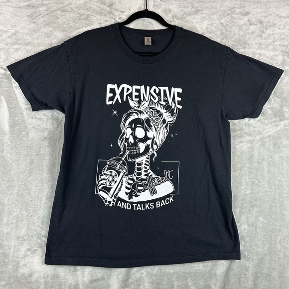 Gildan Tops - "Expensive, Difficult, and Talks Back" T-Shirt Women's XL Black Graphic Cotton